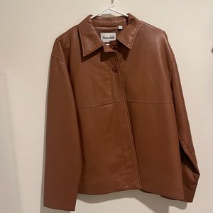 ARITZIA - Brown Vegan Leather Shacket